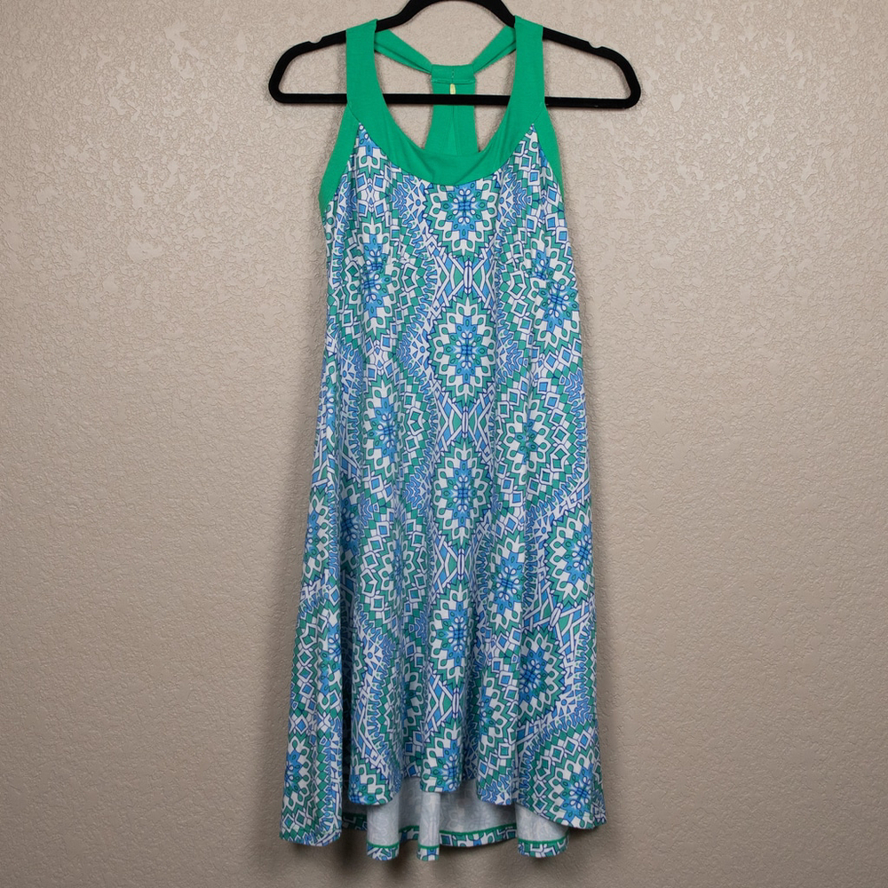 Prana Cali racerback blue and green dress-M